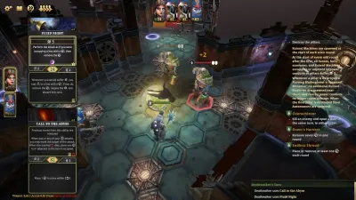 Official digital action-card interface and tactical targeting view