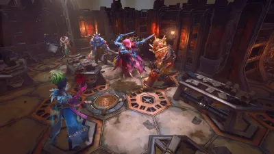Official digital mercenary party gathered inside the metallic ruins