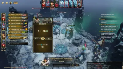 Official digital campaign interface with quests and the settlement map